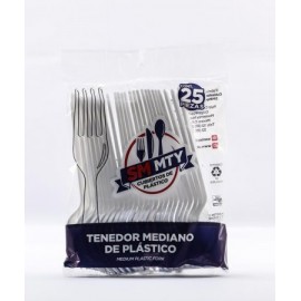 TENEDOR MED.SMMTY C/25PZS. BLANCO