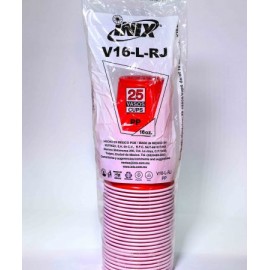 VASO PLÁSTICO ROJO INIX V16LRJ 25PZ