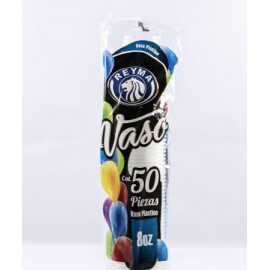 VASO PLÁSTICO 8 REYMA 50PZS.