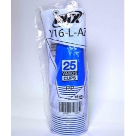 INIX – VASO PLÁSTICO AZUL V16LAZ C/25 PZ.