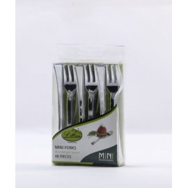 MINI TENEDOR PLATA C/48 PZS. PTE.