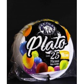 PLATO TÉRMICO REDONDO 10 LISO C/25PZS REYMA